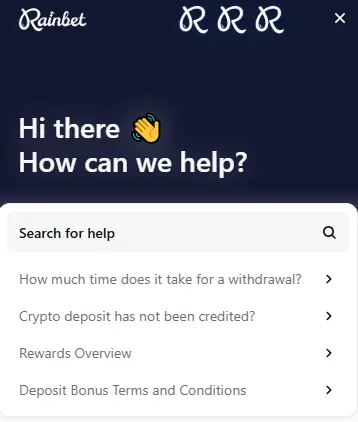 Rainbet Casino Customer Support